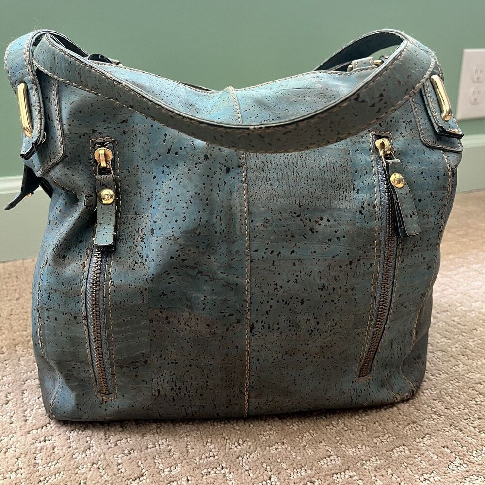 Artelusa Blue Green Portugal Cork Crossbody Shoulder Bag Vegan Sustainable Boho